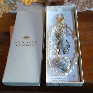 Eye Candy Gold and Silver Key & Card Holder Bag Charm